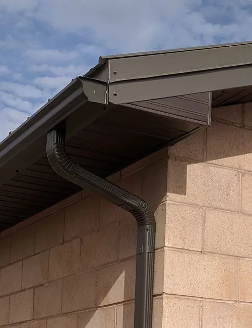 New seamless aluminum gutter system installed on a home in St. George, Utah.